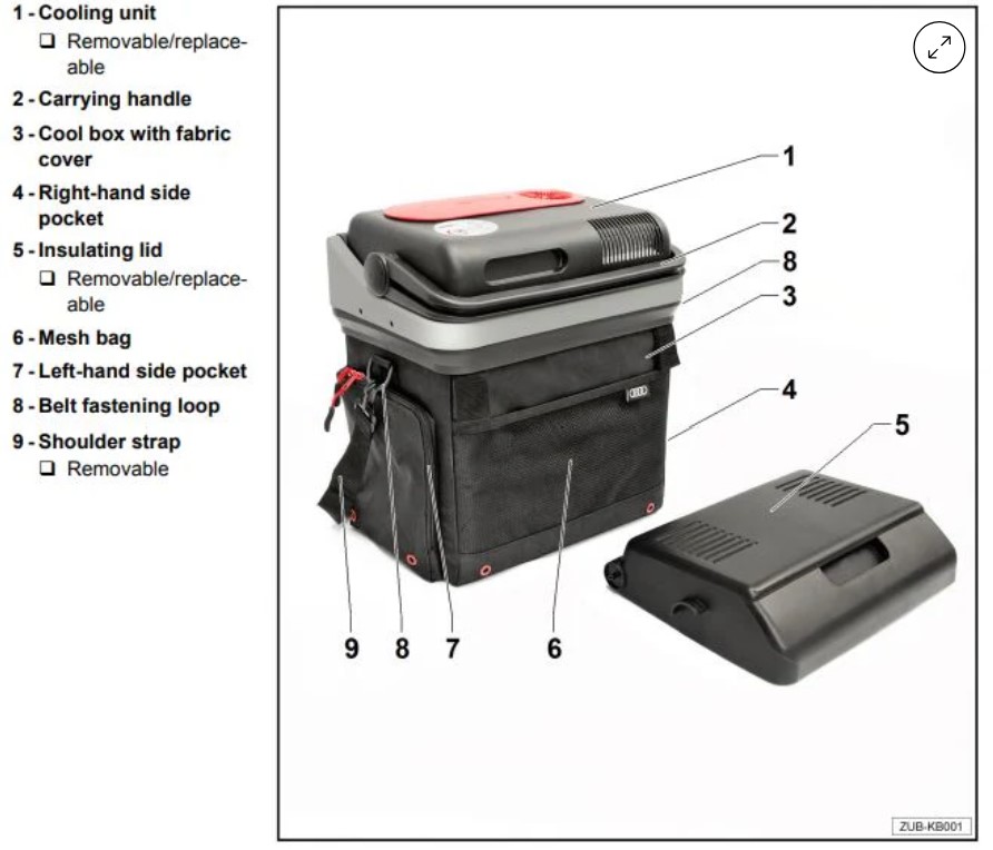 Audi kæli- og hitabox með 12V tengi